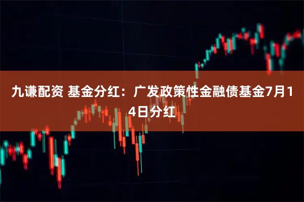 九谦配资 基金分红：广发政策性金融债基金7月14日分红