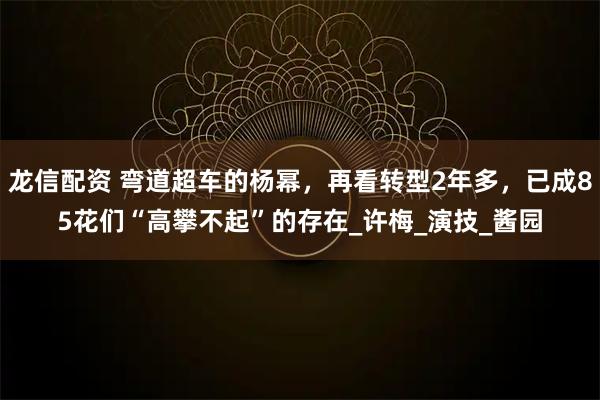 龙信配资 弯道超车的杨幂，再看转型2年多，已成85花们“高攀不起”的存在_许梅_演技_酱园